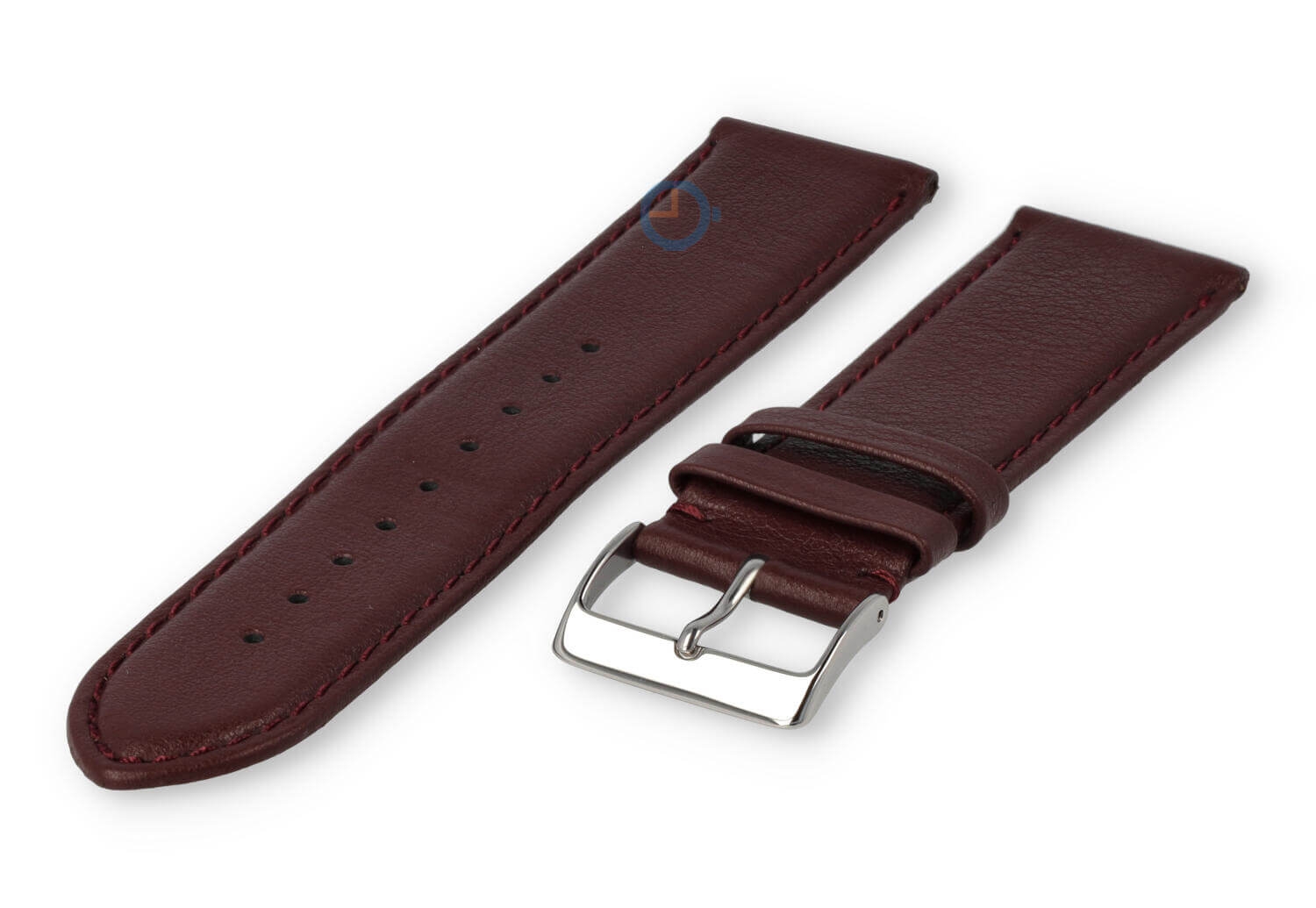 24mm watch strap smooth leather - bordeaux