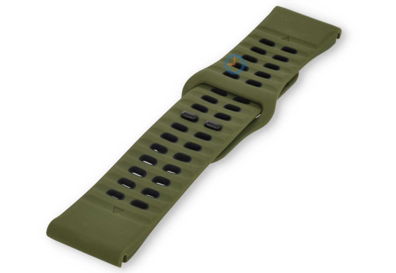 Breathable watch strap silicone - 26mm - green/black