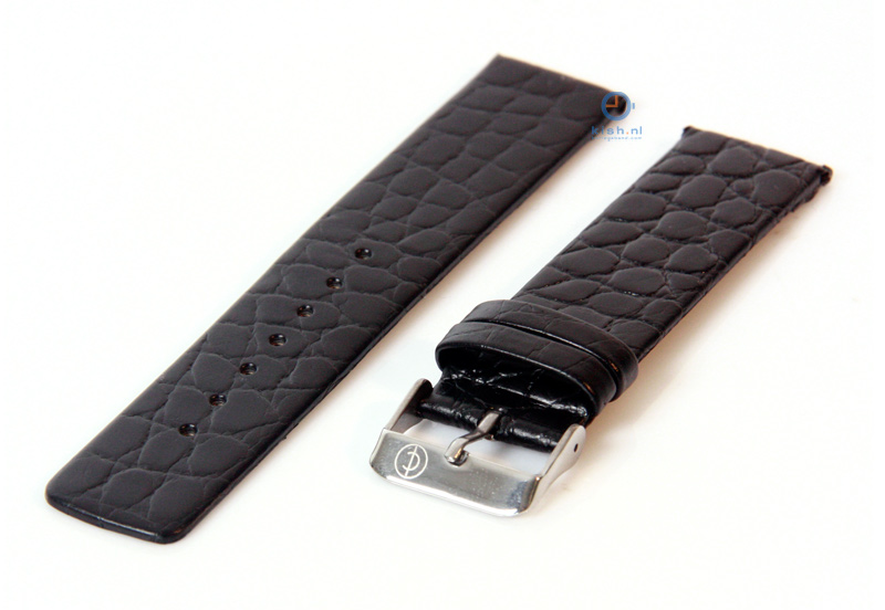 Watchstrap 22mm black leather