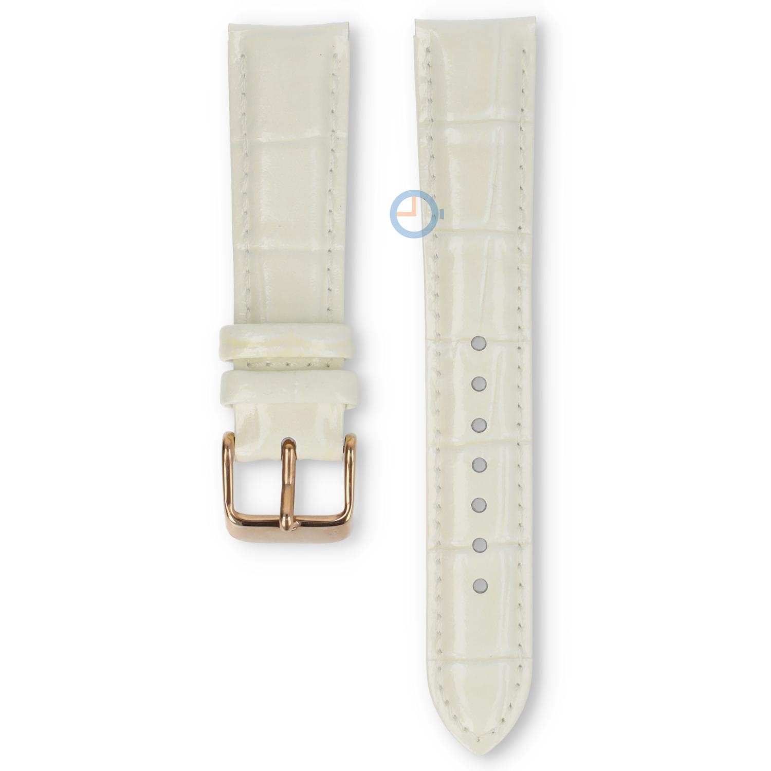 Universal 18mm white leather watch strap - Lorus