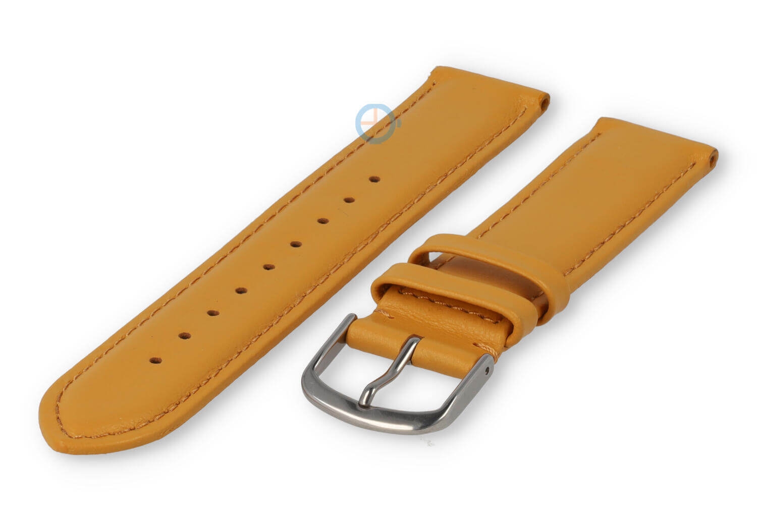 18mm watch strap smooth leather - mustard yellow