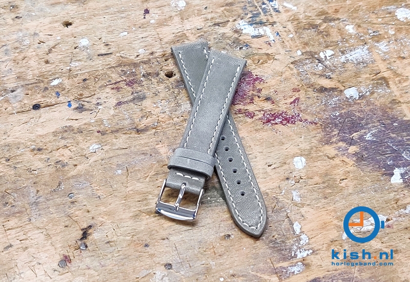 Horlogeband met Quick Switch systeem - grijs leer
