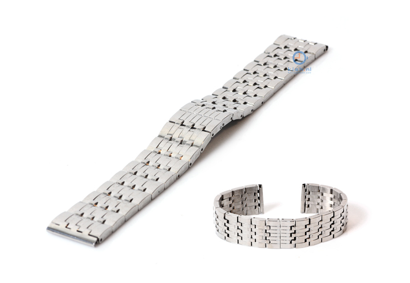 Watchstrap 22mm steel silver shine