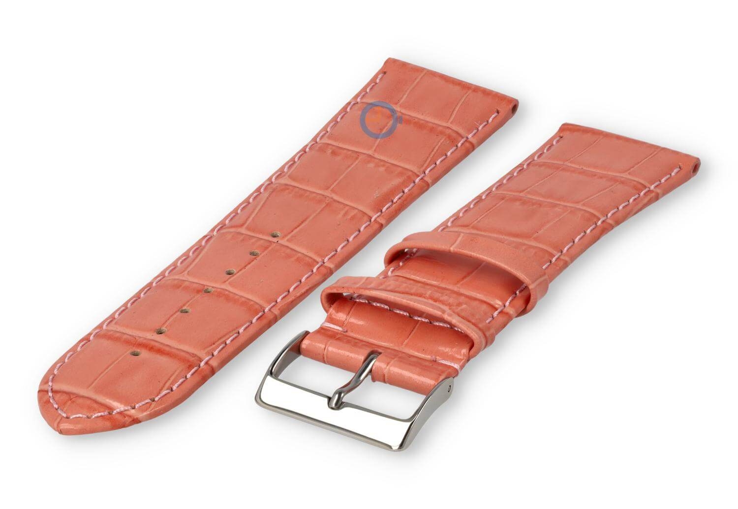 Basic croco watch strap XL - 24mm - salmon pink