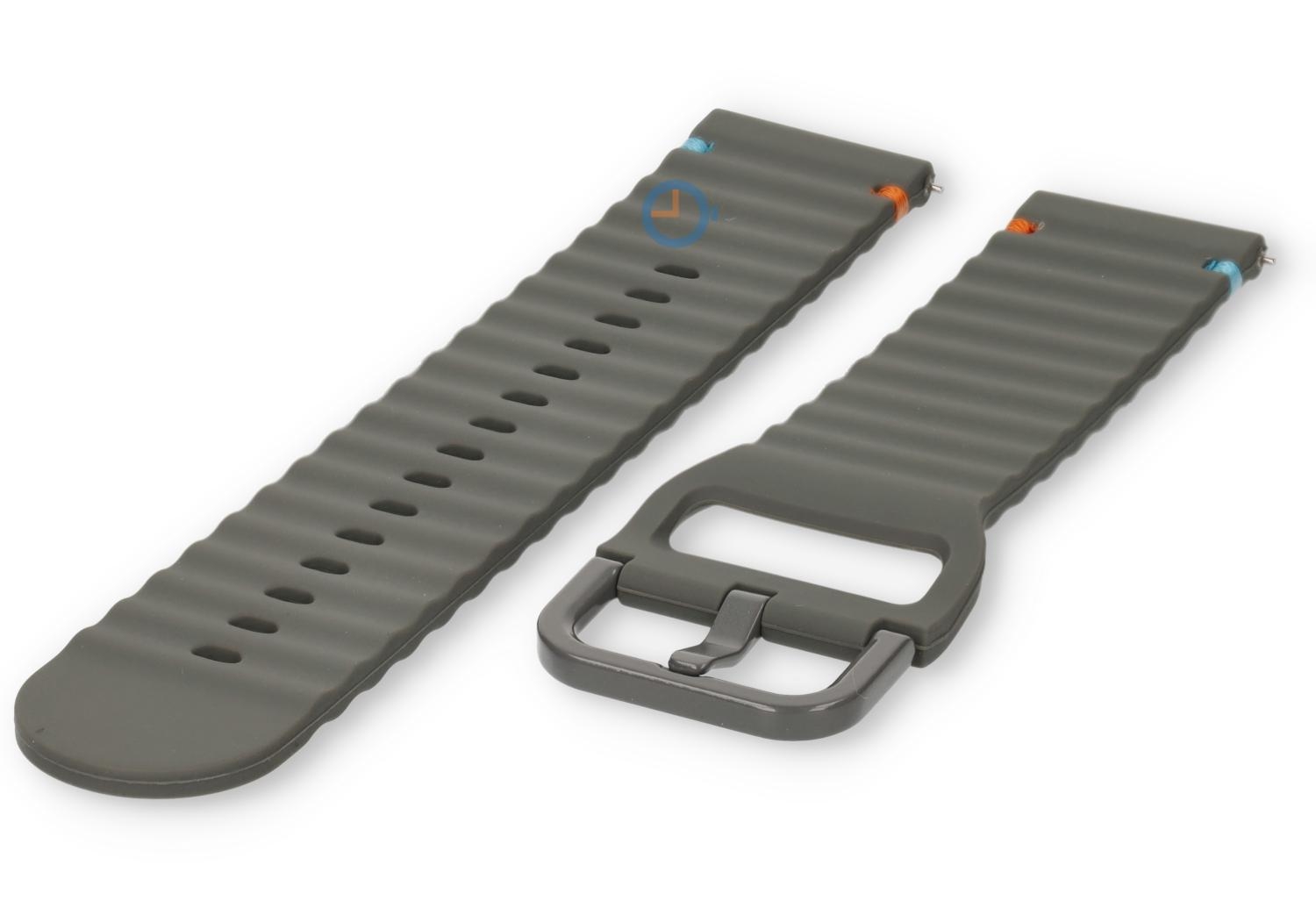 Tuck under silicone strap: 22mm grey