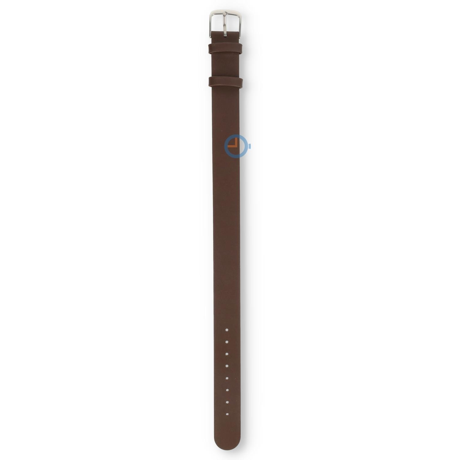 One-piece leather strap - 14mm - dark brown