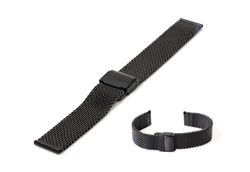 Mesh watchstrap 20mm black (rough)