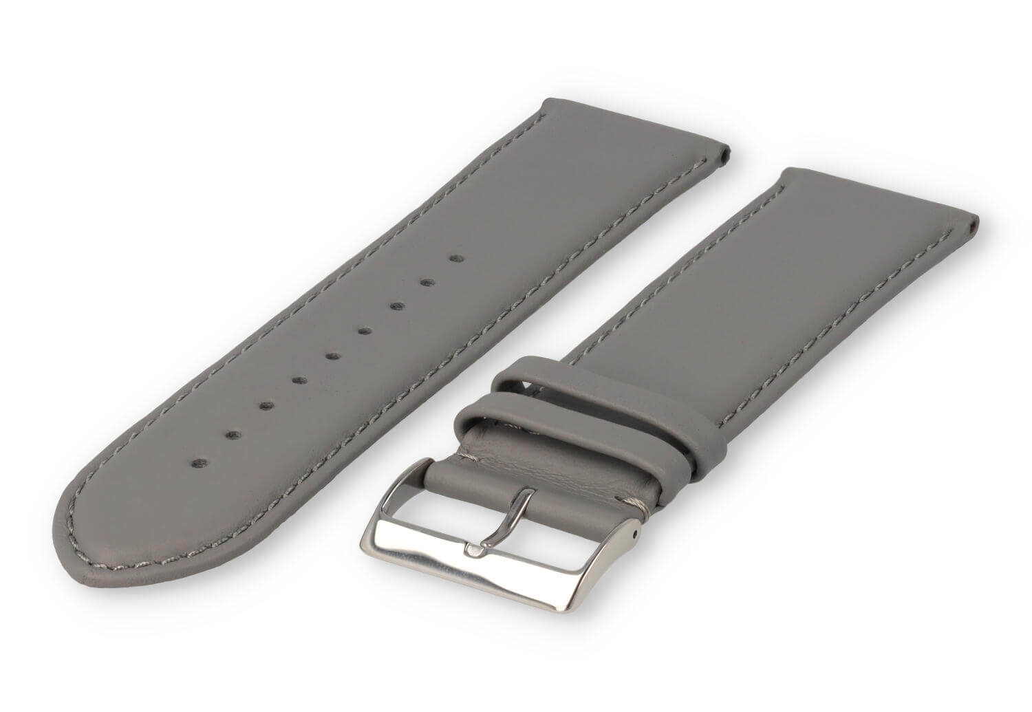 XL watch strap smooth leather - 28mm - lightgrey
