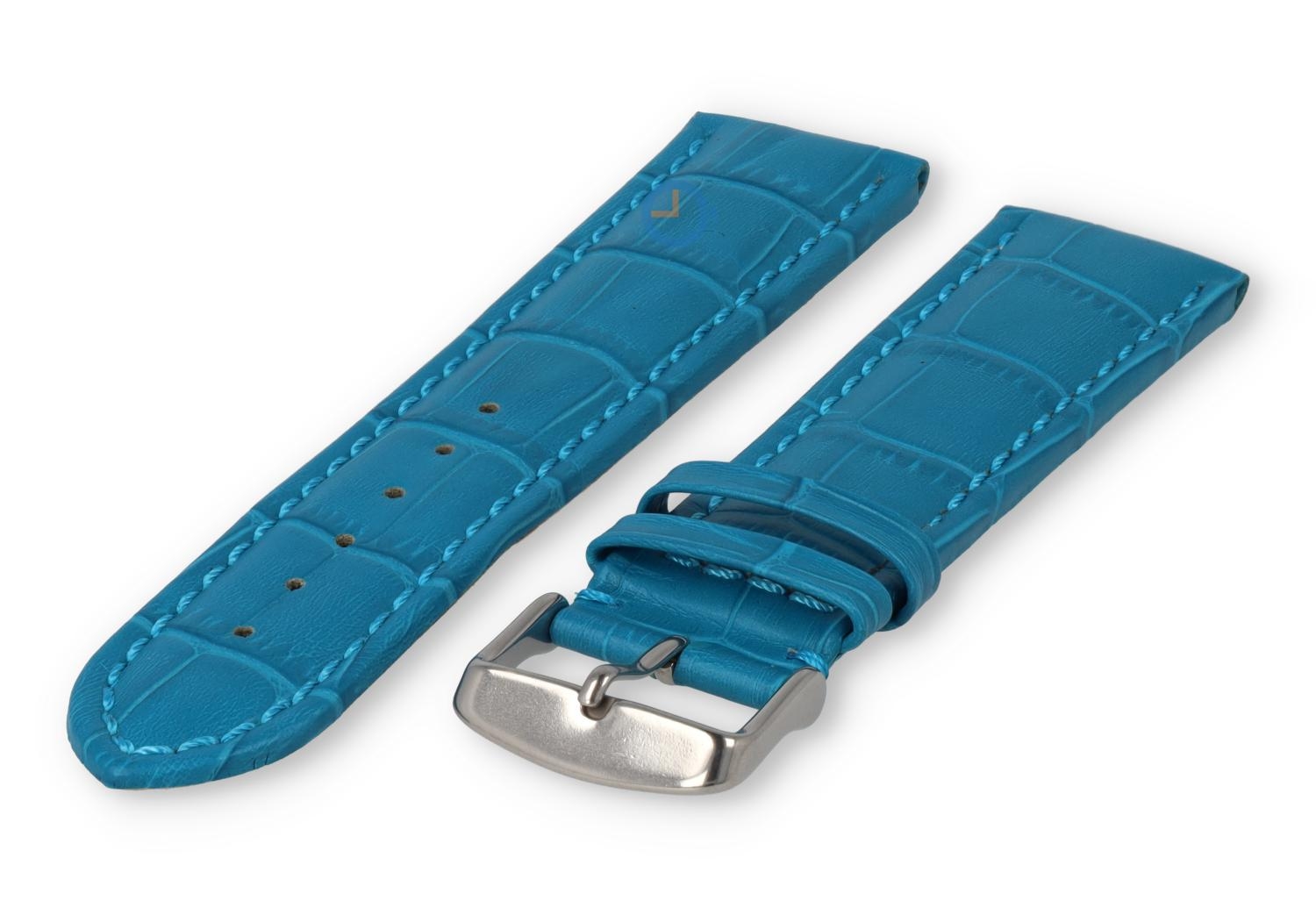 Strong calfskin watch strap - 24mm - turquoise