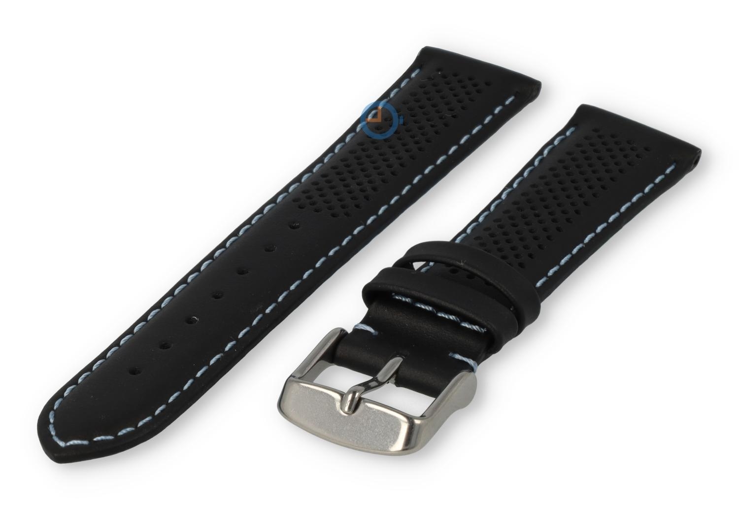 20mm hybrid strap - black with blue