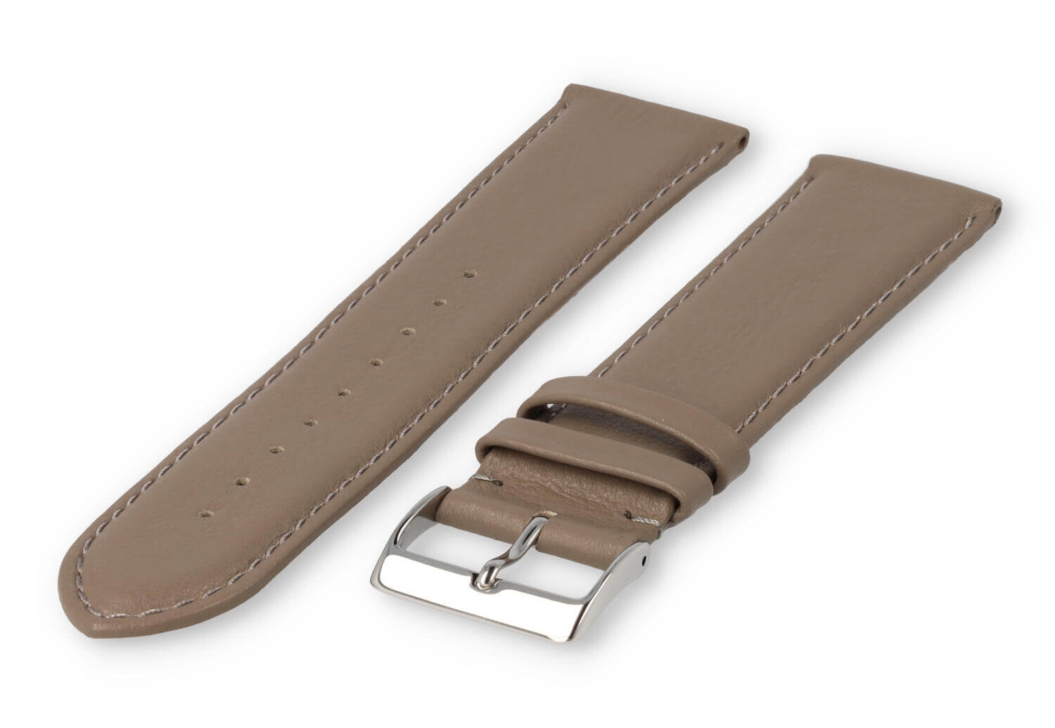 XL watch strap smooth leather - 24mm - taupe