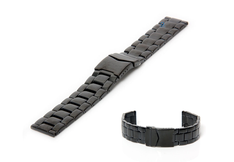 Watchstrap 22mm polished black
