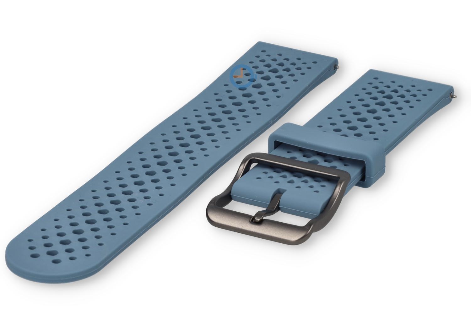 Breathable silicone strap - 22mm industrial-blue - perforated