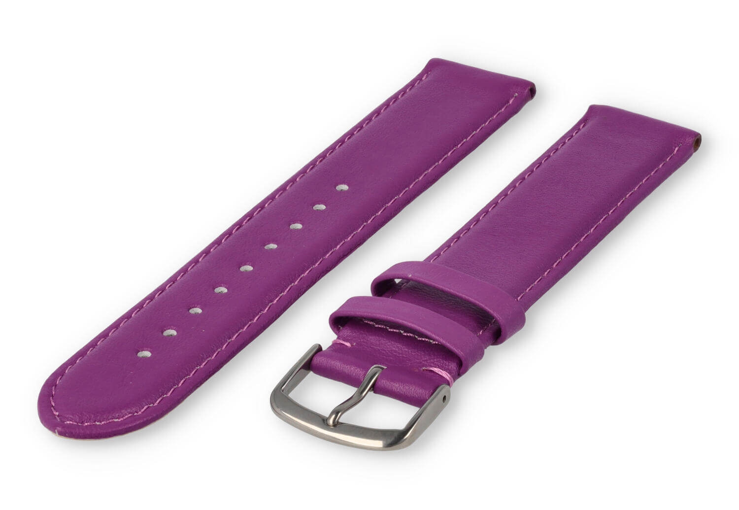 XL watch strap smooth leather - 22mm - purple