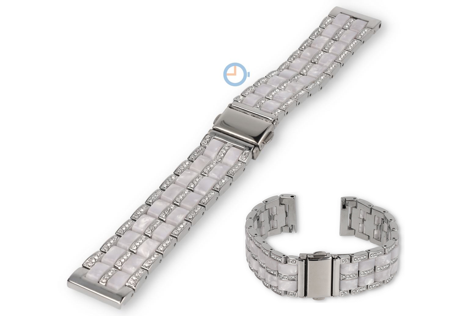 20mm modern steel bracelet - silver/white