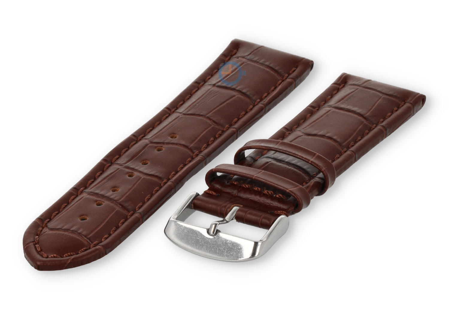 Strong calfskin watch strap - 26mm - dark brown