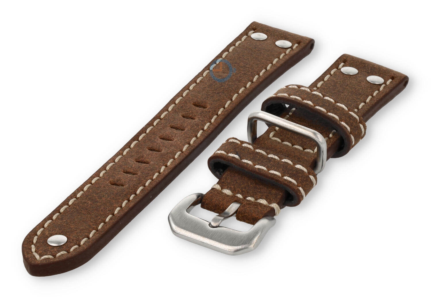 Vintage Flieger watch strap - 22mm - antique-brown