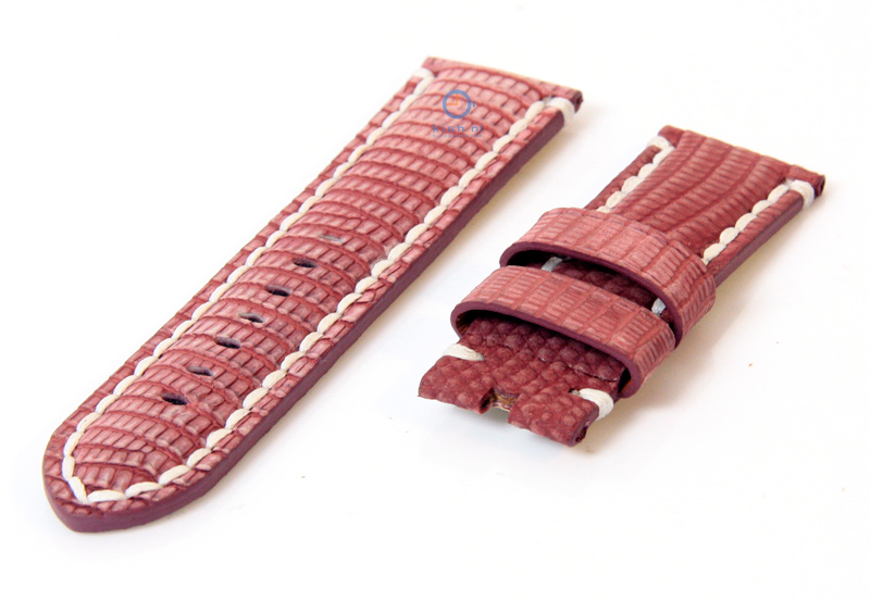 Watchstrap 24mm crocodile leather purple