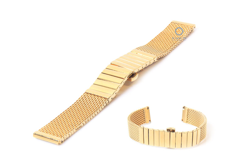 Watchstrap 18mm mesh gold