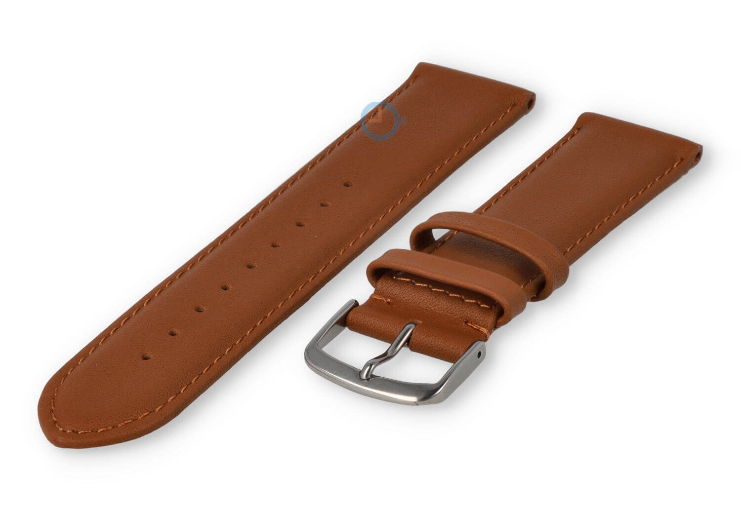 Odd-size leather watch strap - 23mm - cognacbrown