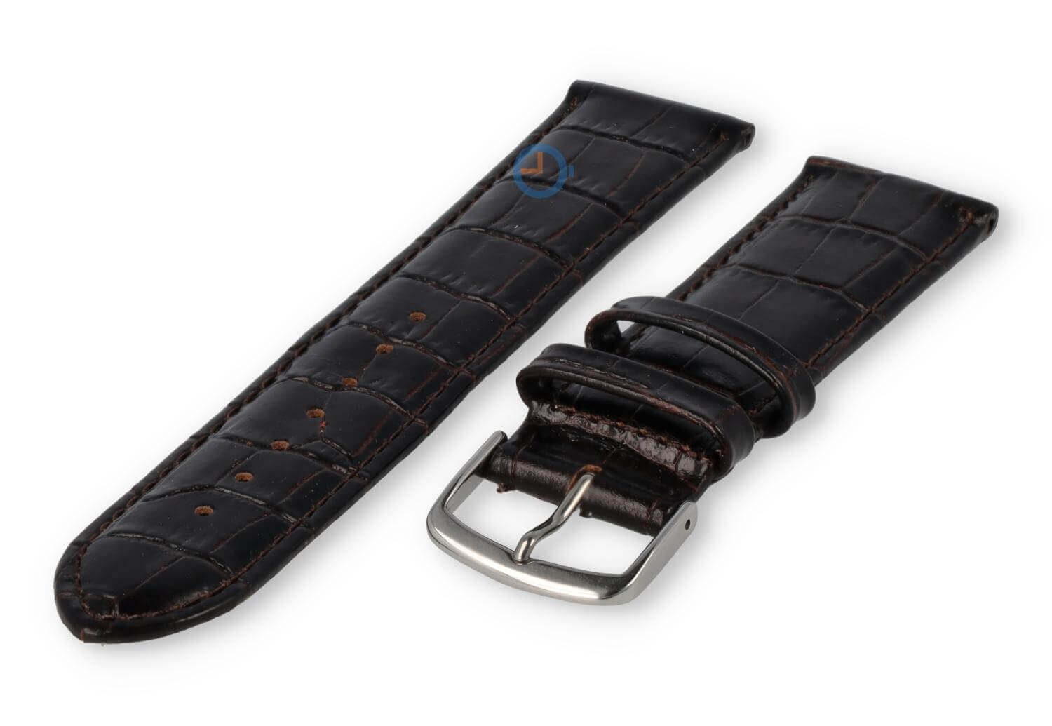 Lightly padded watch strap - 22mm - dark brown