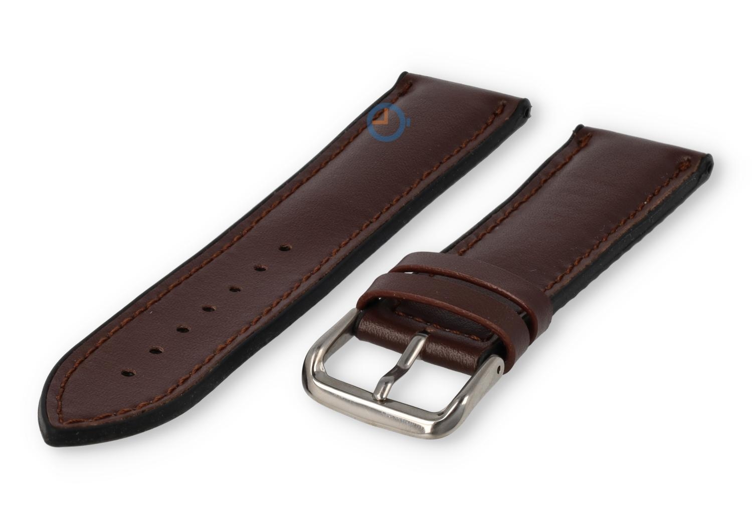 Darkbrown strap 22mm rubber with leather toplayer