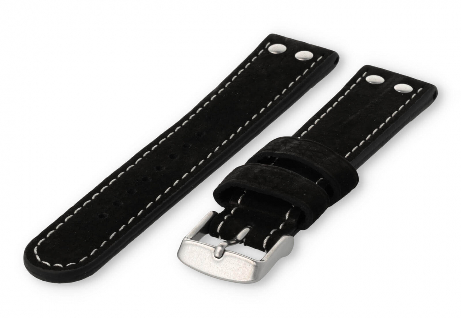 Flieger watch band 20mm black leather