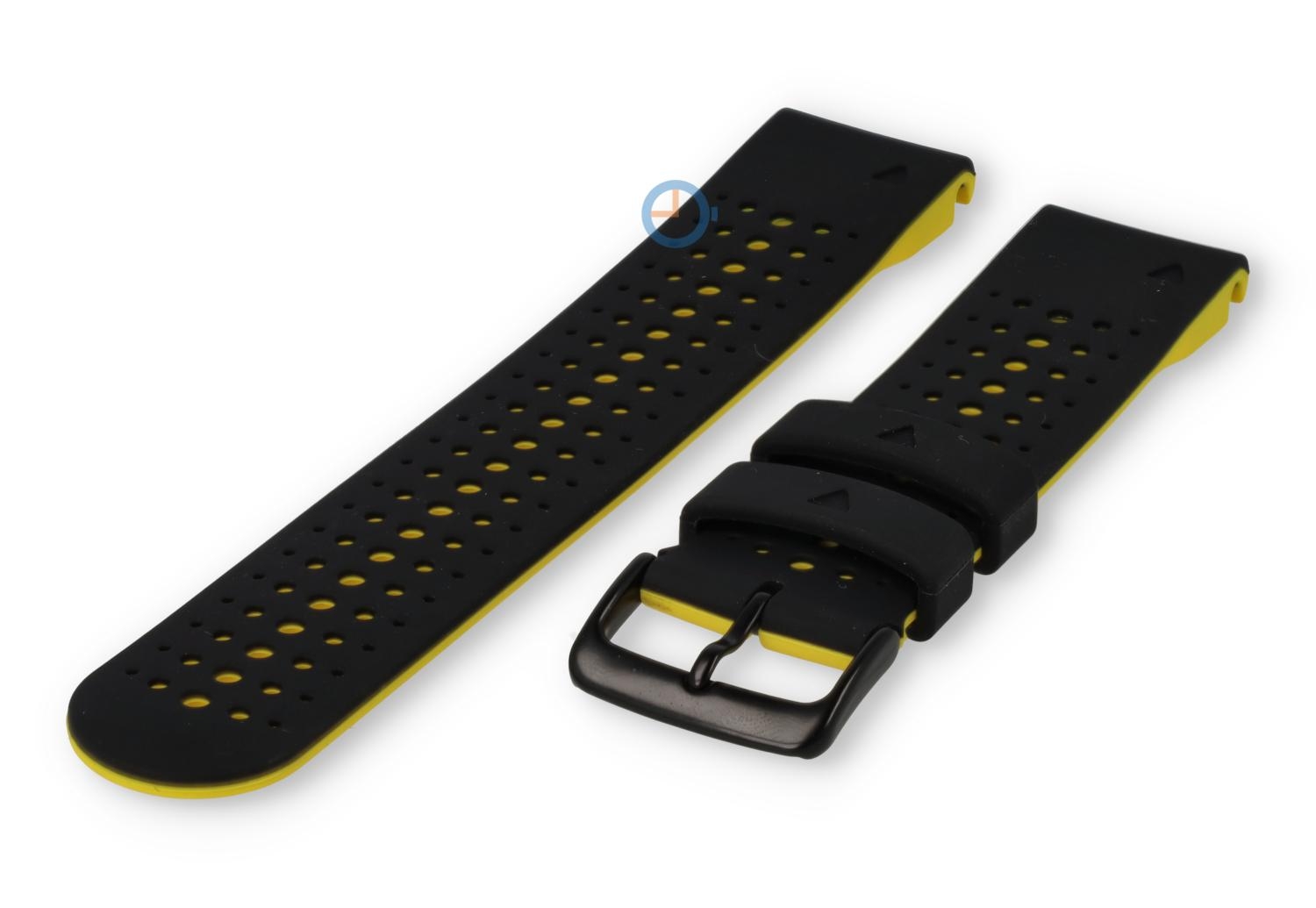 QuickFit 22mm strap - Garmin Fenix 7 - black/yellow
