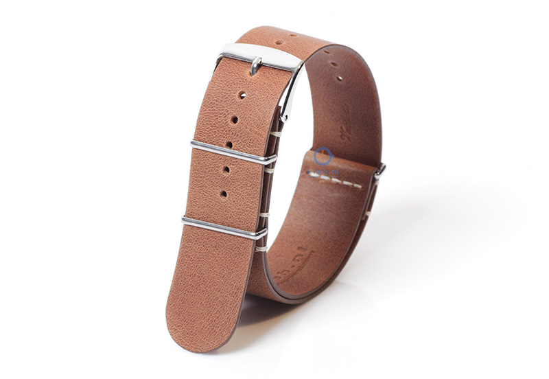 Watchstrap 22mm nato calf leather cognac