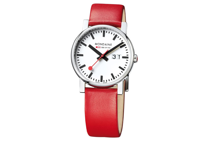 Mondaine 20mm watchstrap red polished