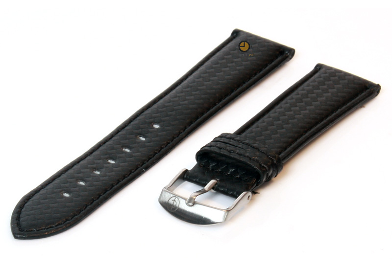 Waterproof black watchstrap 20mm