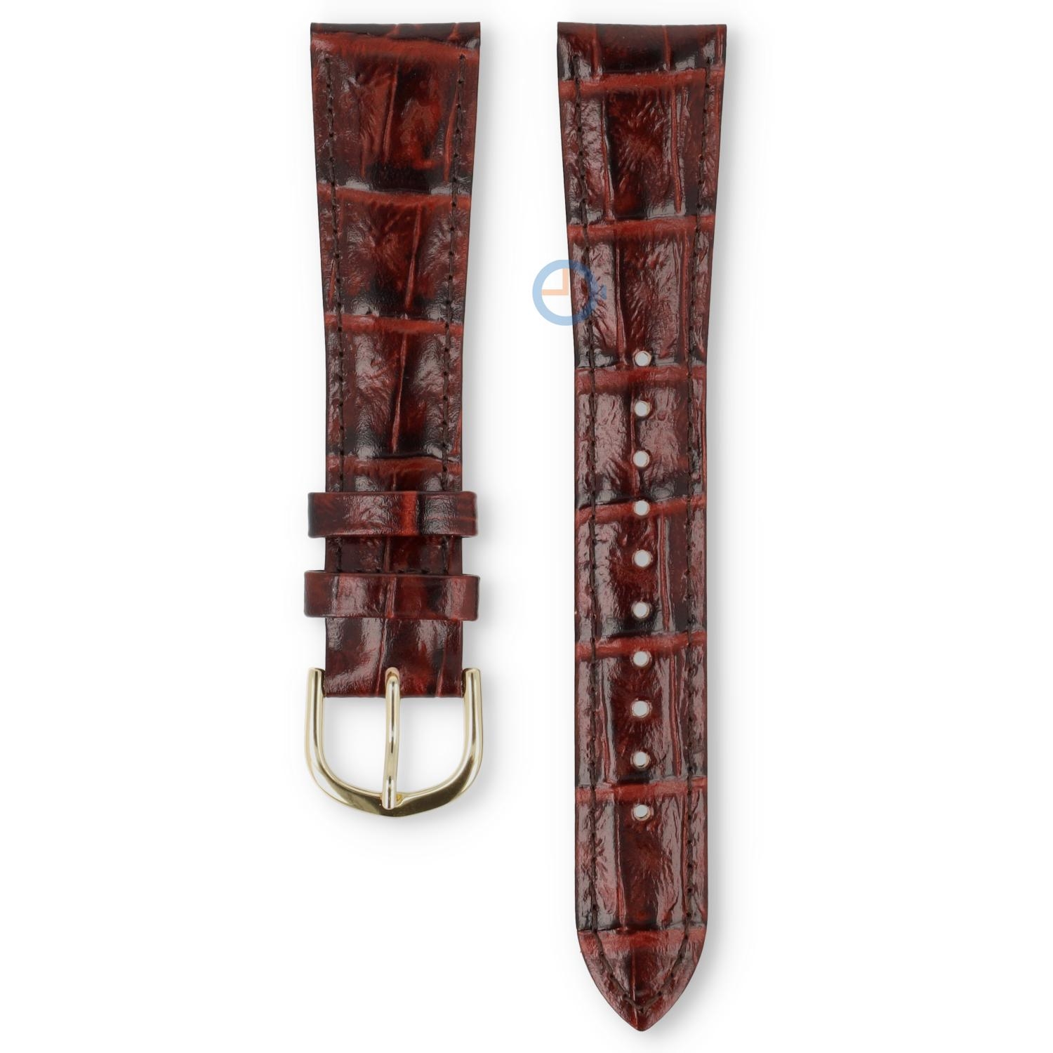 Universal 20mm bordeaux leather watch strap - Pulsar