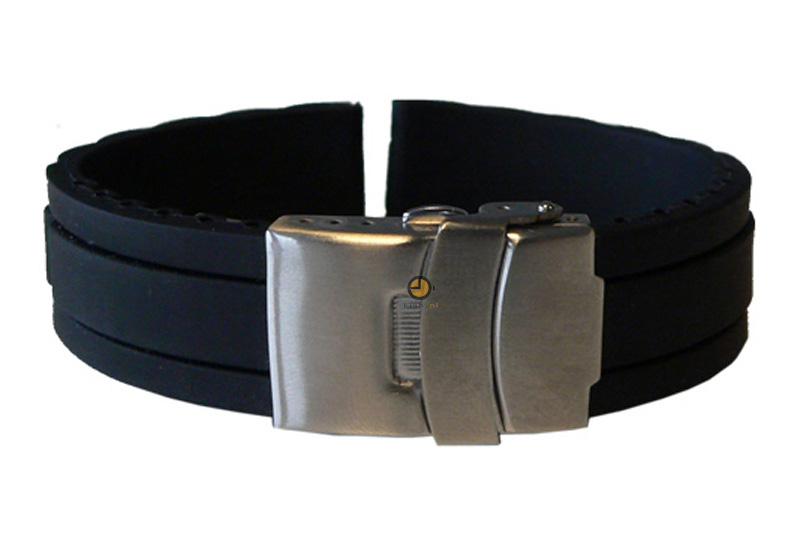 Watchstrap 20mm black rubber