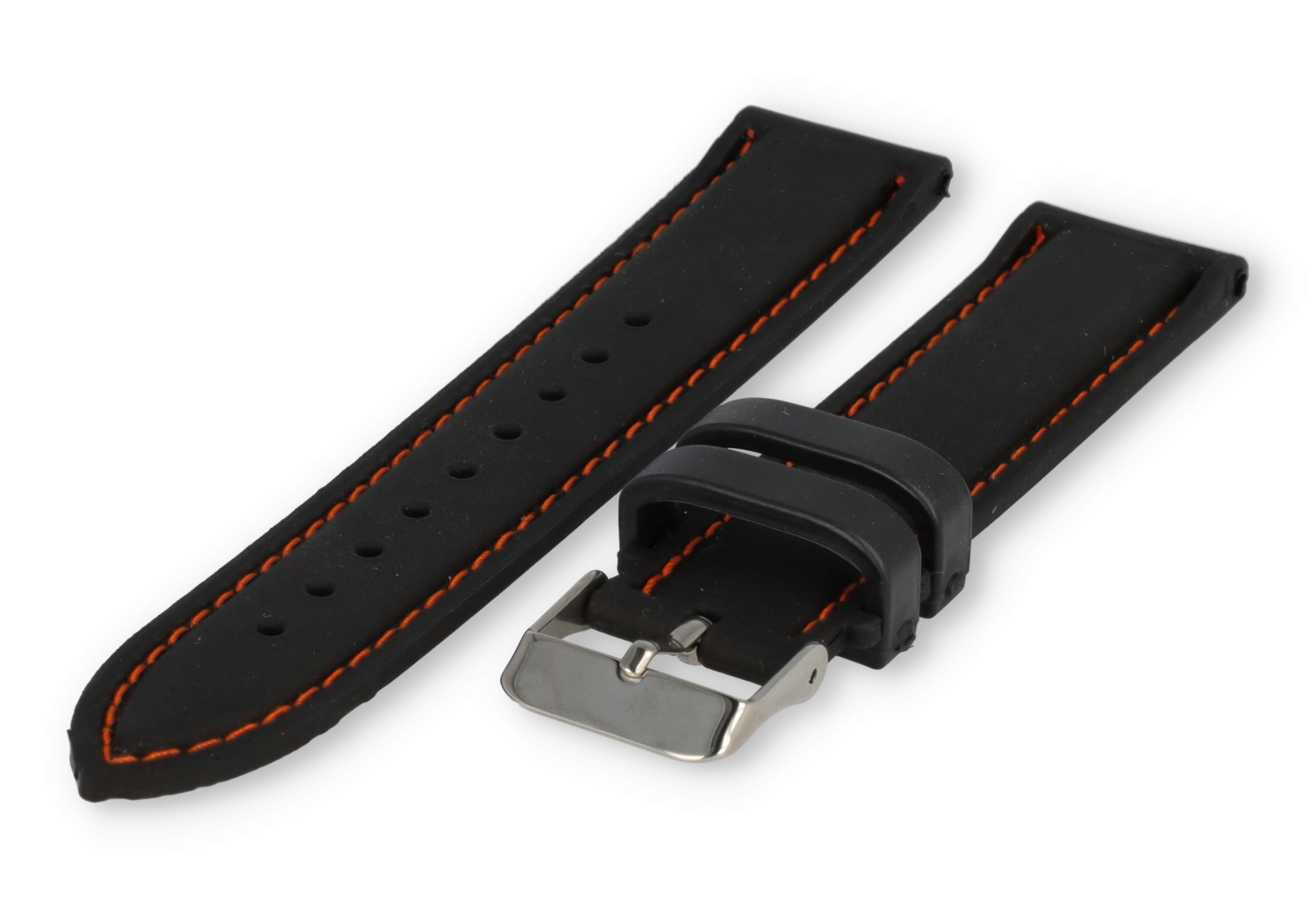 Watchstrap 20mm black-orange silicone