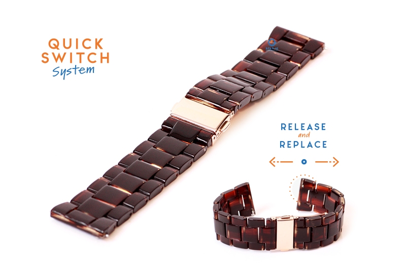 watchstrap 20mm resin turtle darkbrown
