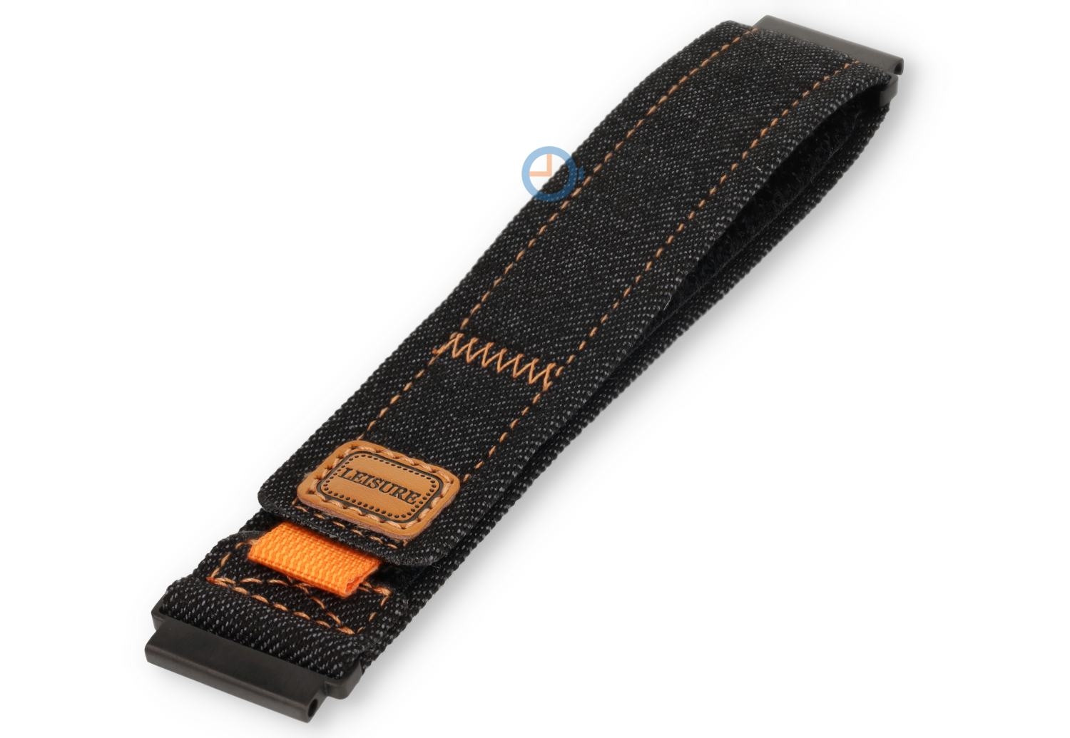 Black denim-style wrist strap - 20mm - hook-and-loop
