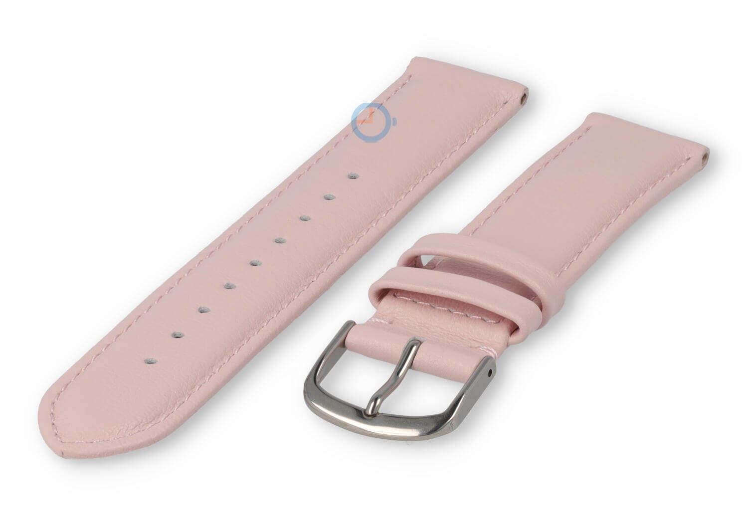 18mm watch strap smooth leather - pastel pink