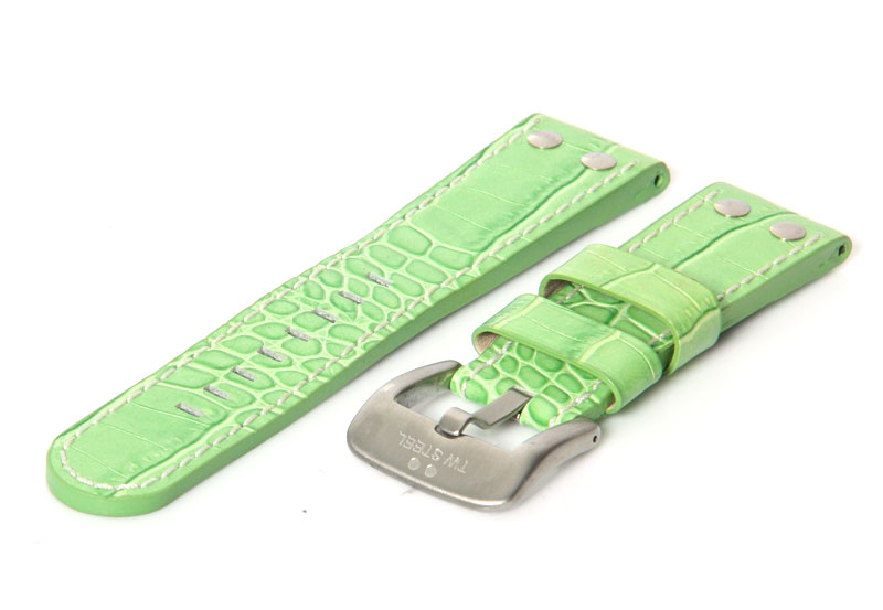 Watchstrap TW STEEL Canteen Croco Green