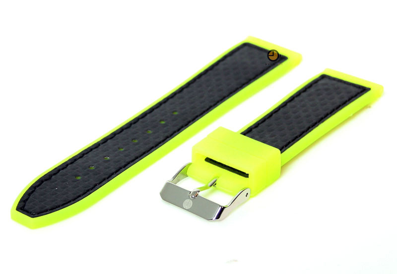Watchstrap 20mm neon-yellow with black rubber