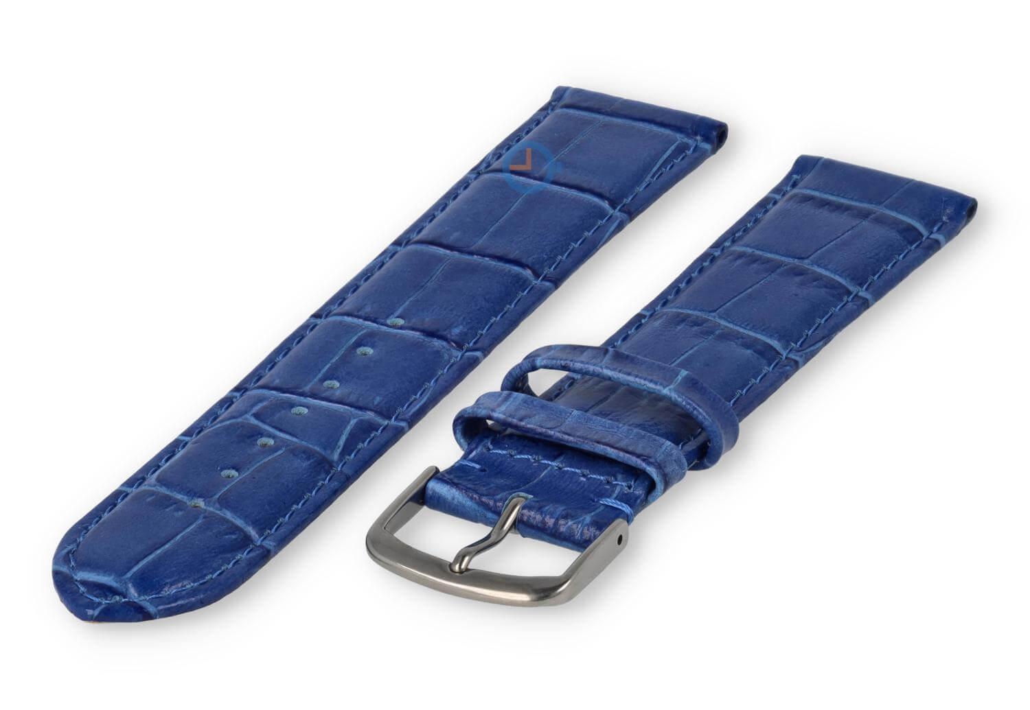 Extra-long crocoleather strap  - 20mm - royal blue