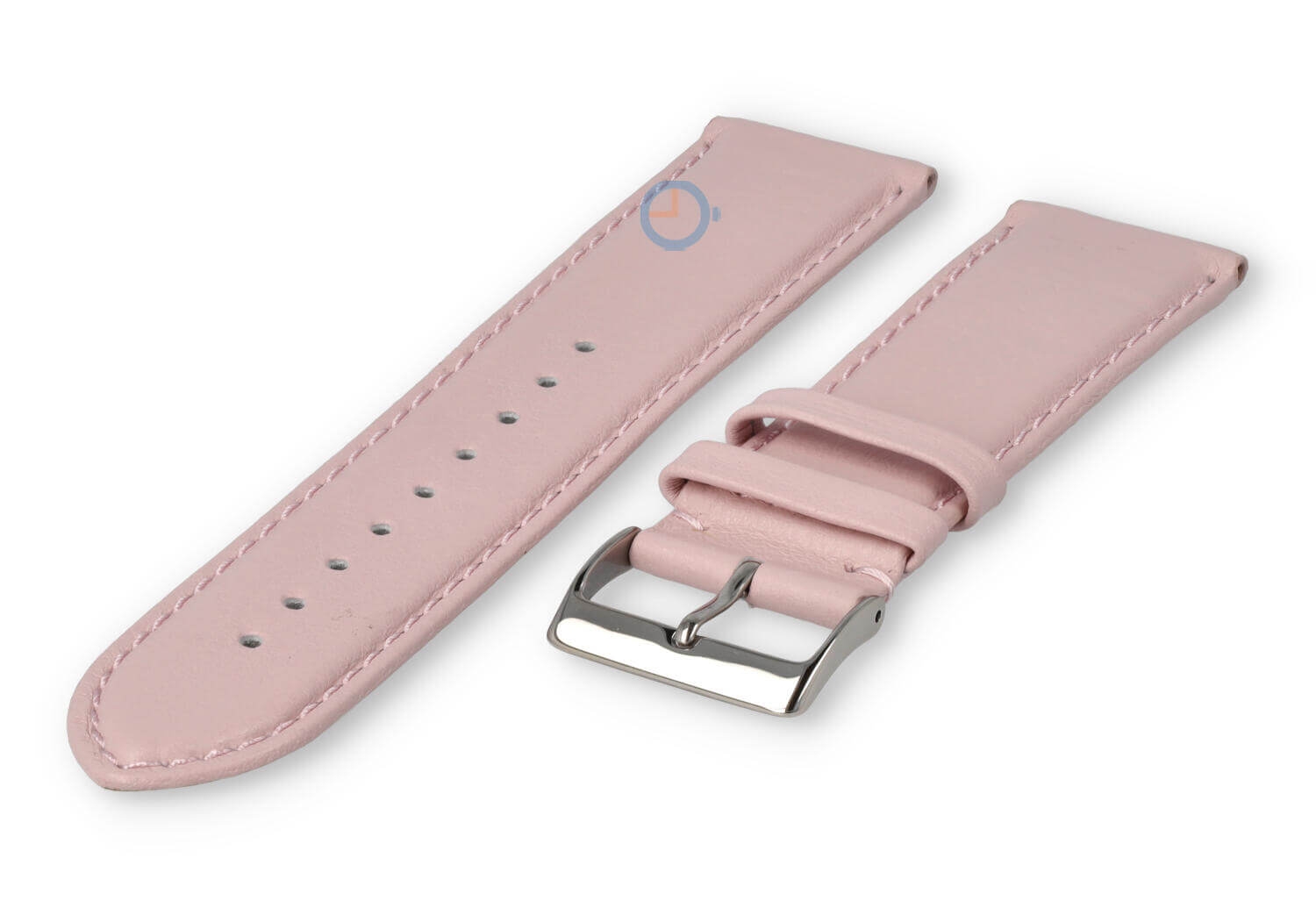 24mm watch strap smooth leather - pastel pink