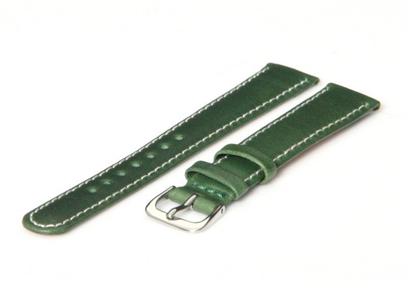 Watchstrap 16mm green leather