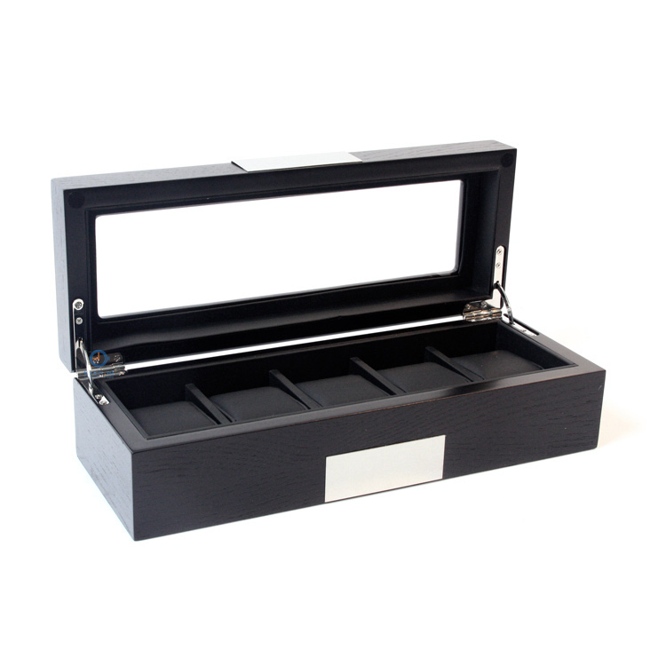Matt black watchbox for 5 watches