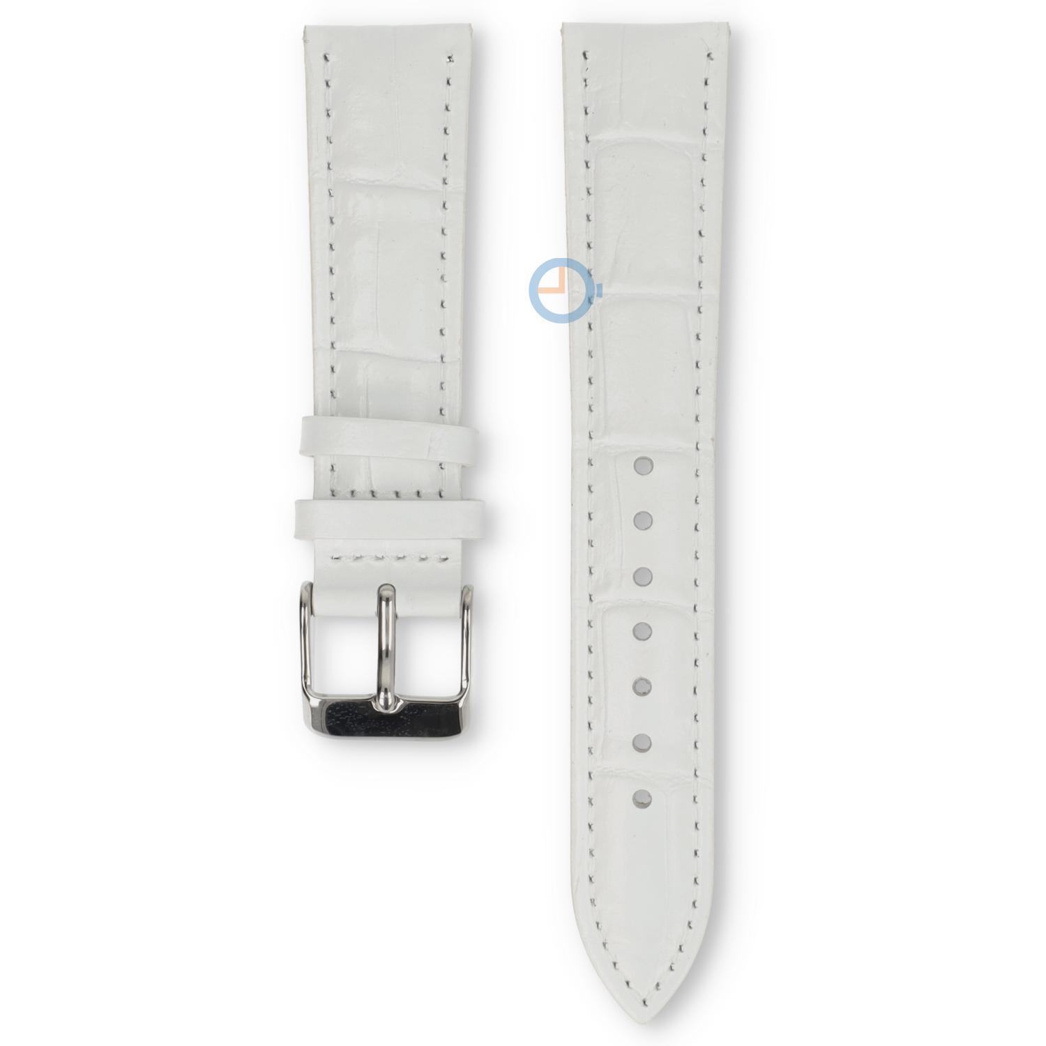 Universal 18mm white leather watch strap - Lorus