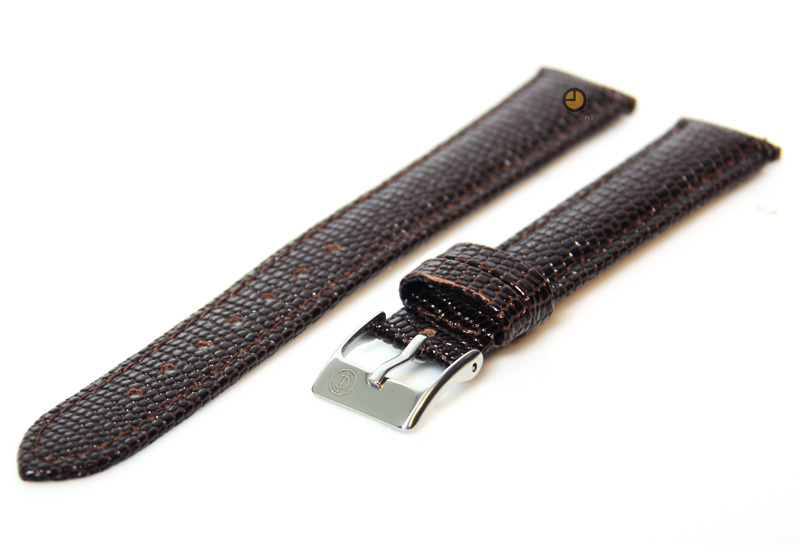 Watchstrap 16mm darkbrown lizard leather