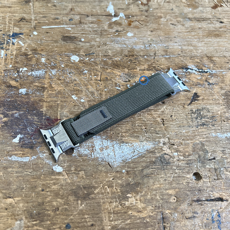 Elastisch Apple strap with velcro - 45mm - Army Grey