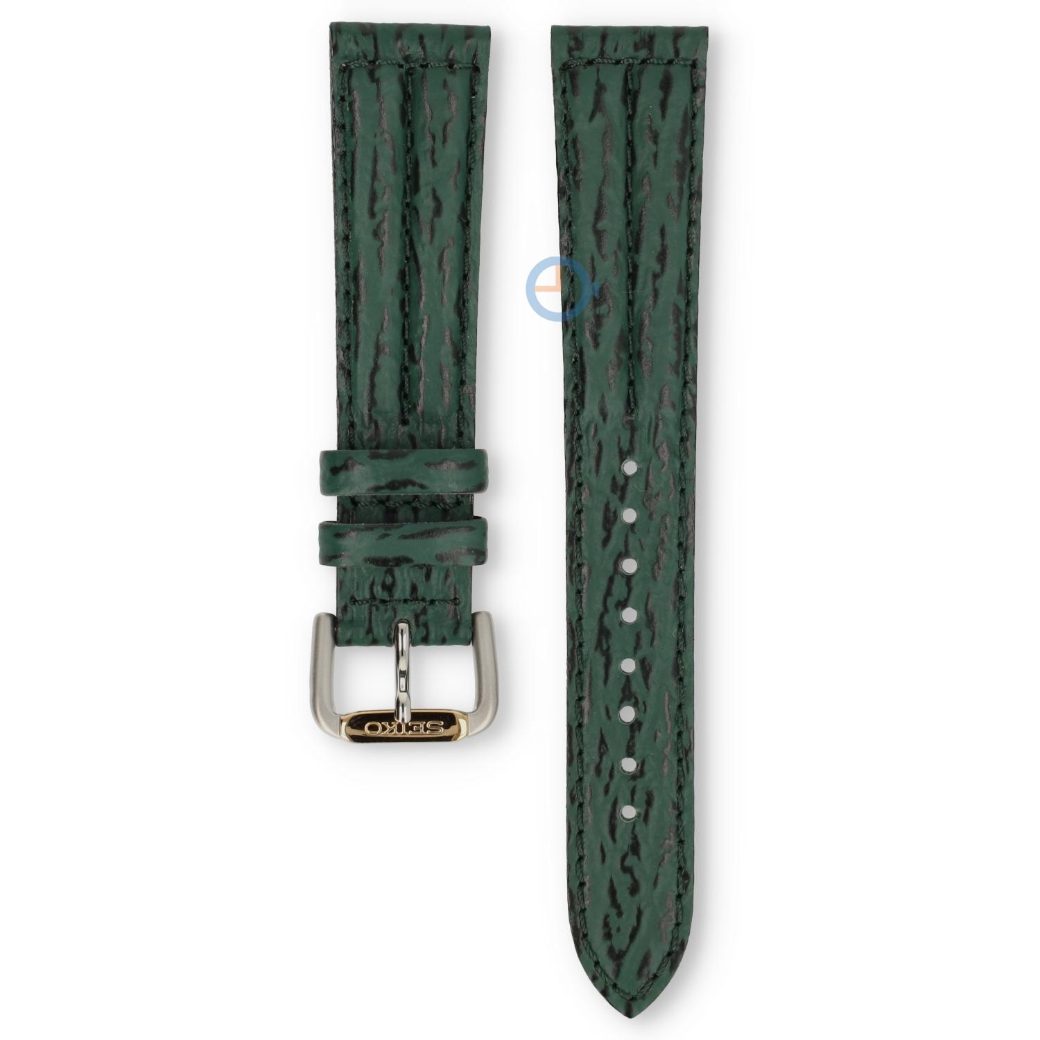 Universal 19mm green leather swimsafe strap - Seiko