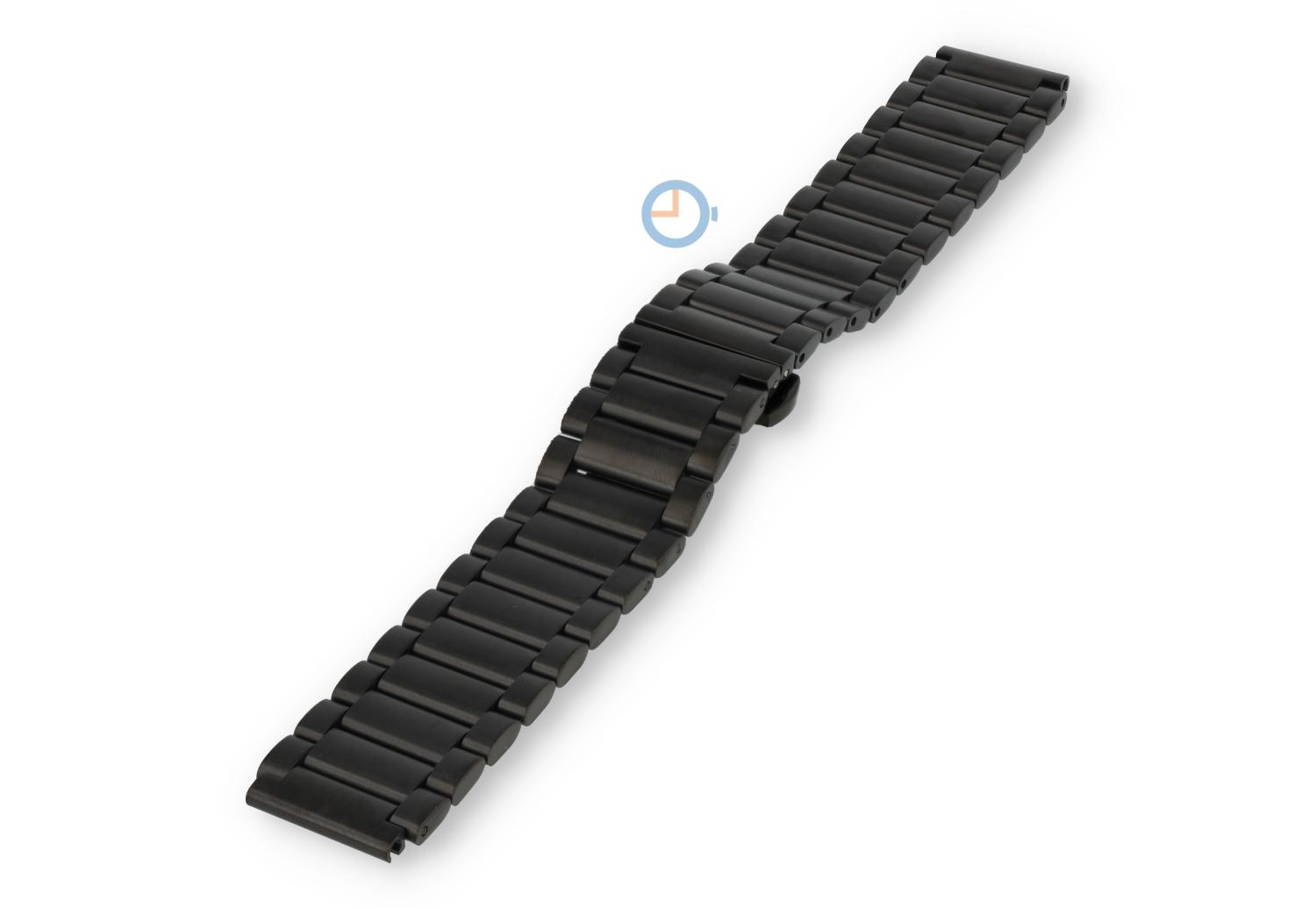 Matt black steel strap - 18mm