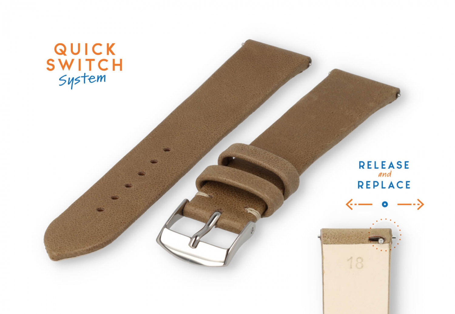 Watchstrap 18mm watchstrap brown leather