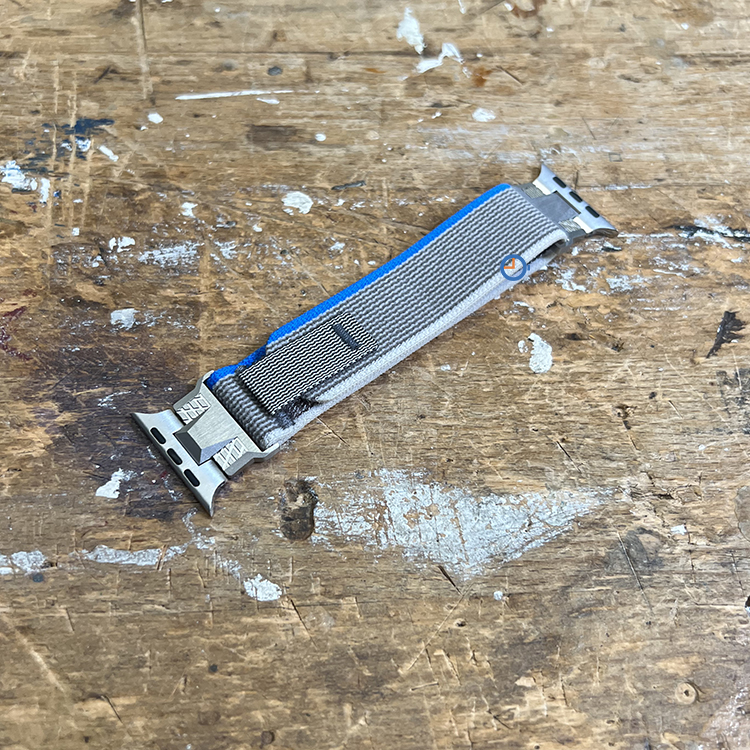 Elastisch Apple strap with velcro - 45mm - Grey Blue